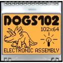 Display Visions Graphic LCD Monochrome Display, 102 x 64 Pixel, Amber LED Backlight, I2C/SPI Interface EA DOGS102W-6