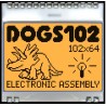 Display Visions Graphic LCD Monochrome Display, 102 x 64 Pixel, Amber LED Backlight, I2C/SPI Interface EA DOGS102W-6