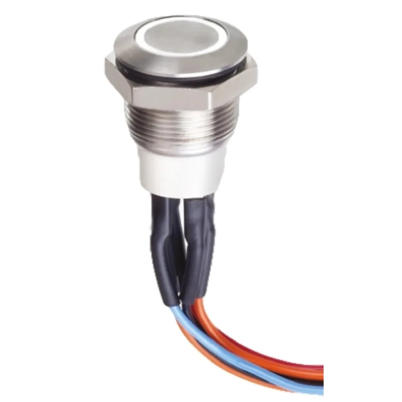APEM Illuminated Push Button Switch Panel Mount Momentary SPDT White LED IP67 30 V dc AV9712F1020840K
