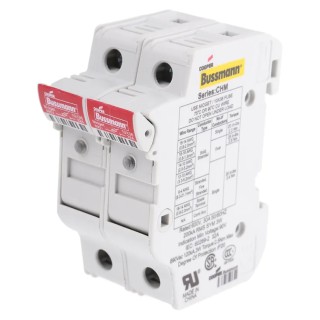 Eaton 32A Rail Mount Fuse Holder for A2 Compatible Fuses, 2-Pole, 690V AC CHM2DIU
