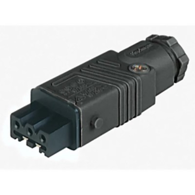 Hirschmann Industrial Power Connector 3P+E Cable Mount, 16A, 400V, IP54 Black STAK 3 N black