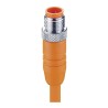 Lumberg Automation Sensor Actuator Cable Male 4 Way Straight to Female Unterminated PVC Jacket Orange 2m 12087 RSTS 4-182/2 M