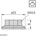Bosch Rexroth M8 Flange Nut Connecting Component, Galvanised Steel, Groove Size 10 mm 3842345081
