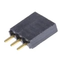 Samtec PCB Socket, 3 Contacts, 1 Row, 2.54 mm Pitch, Phosphor Bronze Contact Material, Gold Plated, 6.9A SSW-103-01-G-S