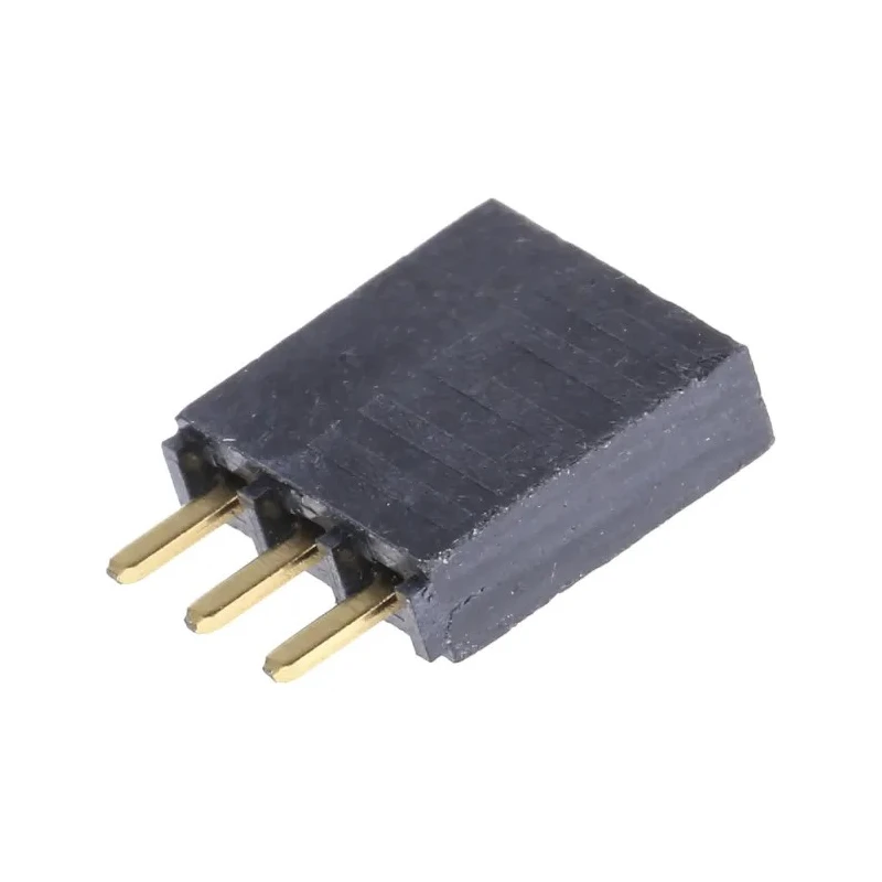 Samtec PCB Socket, 3 Contacts, 1 Row, 2.54 mm Pitch, Phosphor Bronze Contact Material, Gold Plated, 6.9A SSW-103-01-G-S