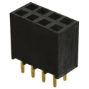 Samtec SSW Series Straight Through Hole PCB Socket, 8-Contact, 2 Row, 2.54 mm Pitch, 6.9A, 550V, Gold Plated SSW-104-01-G-D