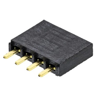 Samtec SSW Series Straight Through Hole PCB Socket, 4-Contact, 1 Row, 2.54 mm Pitch, 6.9A, 550V Solder SSW-104-01-G-S