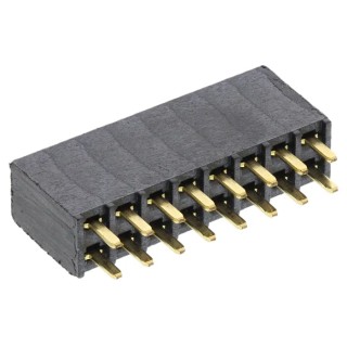 Samtec SSW Series Straight Through Hole PCB Socket 16-Contact 2 Row 2.54 mm Pitch 550V Solder SSW-108-01-G-D