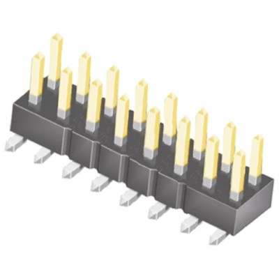 Samtec Pin Header 16 Contact 2 Row 2.54 mm Pitch Straight Surface Mount Liquid Crystal Polymer Housing Gold TSM-108-01-L-DV