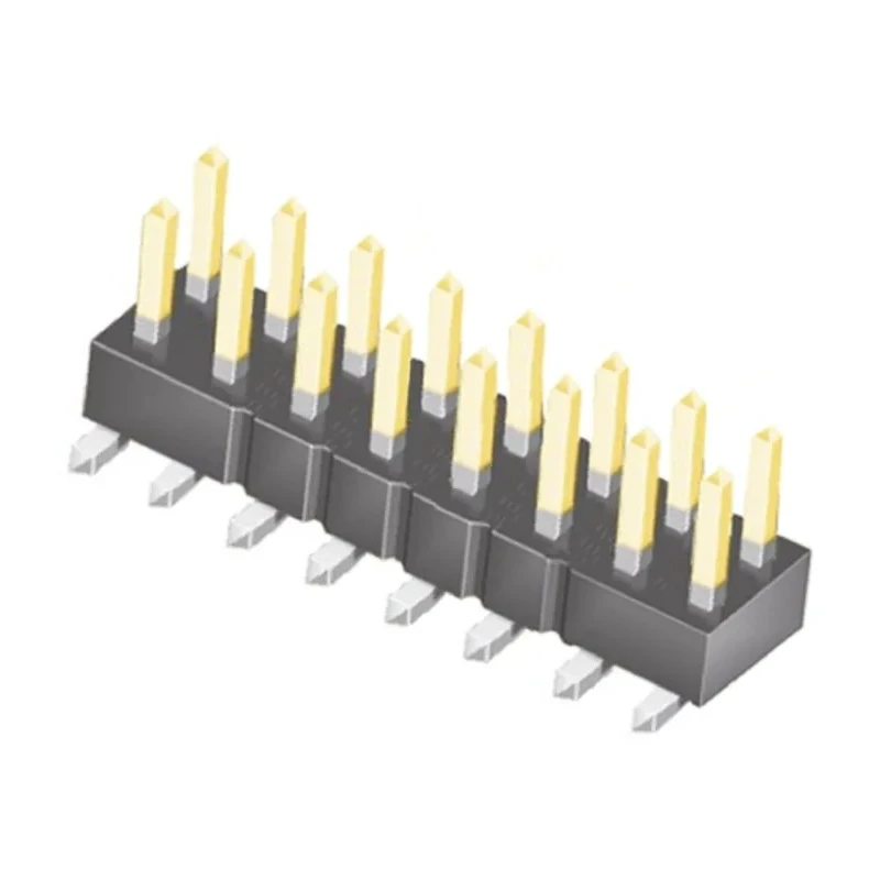 Samtec Pin Header 16 Contact 2 Row 2.54 mm Pitch Straight Surface Mount Liquid Crystal Polymer Housing Gold TSM-108-01-L-DV