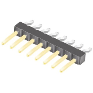 Samtec Right Angle Surface Pin Header, 8 Contacts, 2.54 mm Pitch, 1 Row, Unshrouded TSM-108-02-L-SH
