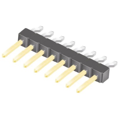 Samtec Right Angle Surface Pin Header, 8 Contacts, 2.54 mm Pitch, 1 Row, Unshrouded TSM-108-02-L-SH