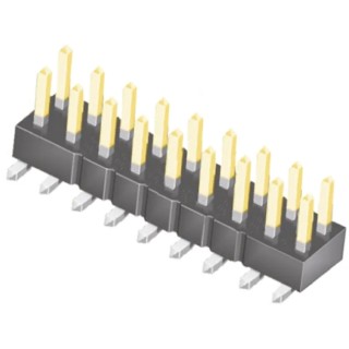 Samtec TSM Series Straight Surface Pin Header 18 Contacts 2 Row 2.54 mm Pitch Unshrouded TSM-109-01-L-DV