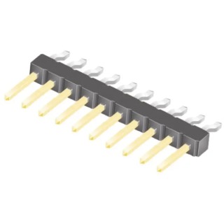 Samtec TSM Series Right Angle Surface Pin Header 10 Contacts 2.54mm Pitch 1 Row Unshrouded TSM-110-02-L-SH