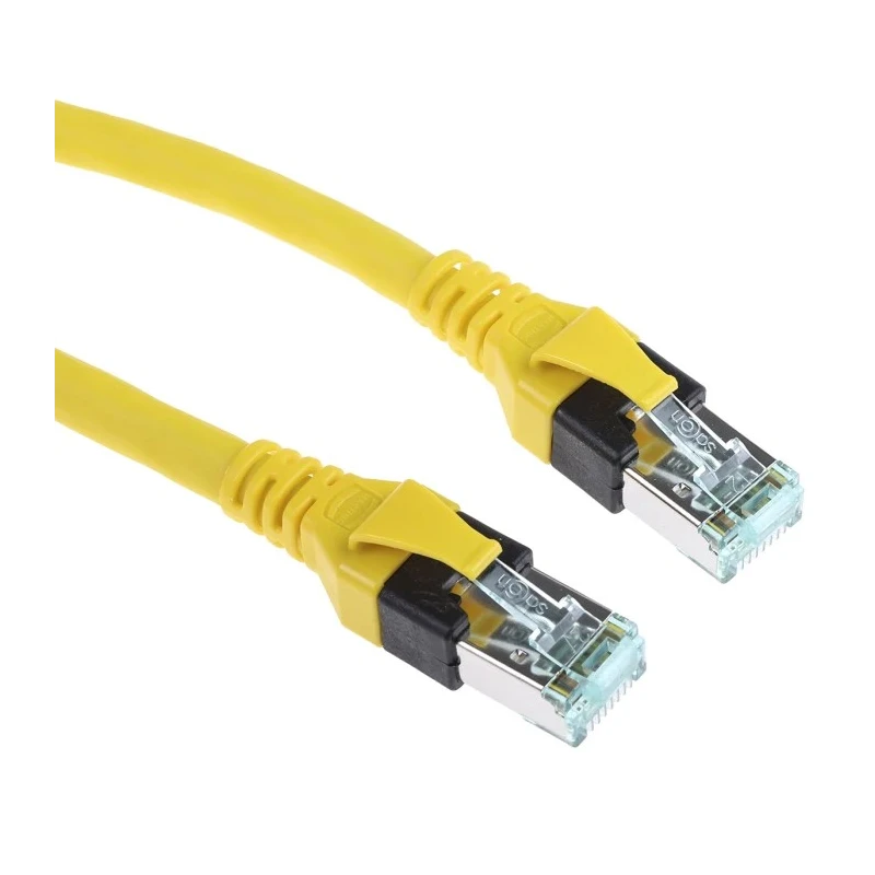 HARTING RJ45 Cat6 Ethernet Cable RJ45 Male to RJ45 Male 5 m, Yellow Shielded Polyurethane Jacket 09474747115