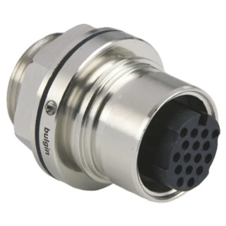 Bulgin Buccaneer 6000 Series Circular Connector, 16 Contacts, Front Mount, Socket, Female, Nickel Housing PXM6012/16S/CR