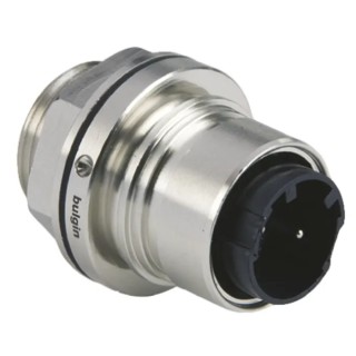 Bulgin Industrial Circular Connector 2 Contacts Front Mount Plug Male 277V 16A IP66, IP68, IP69K Buccaneer PXM6012/02P/ST