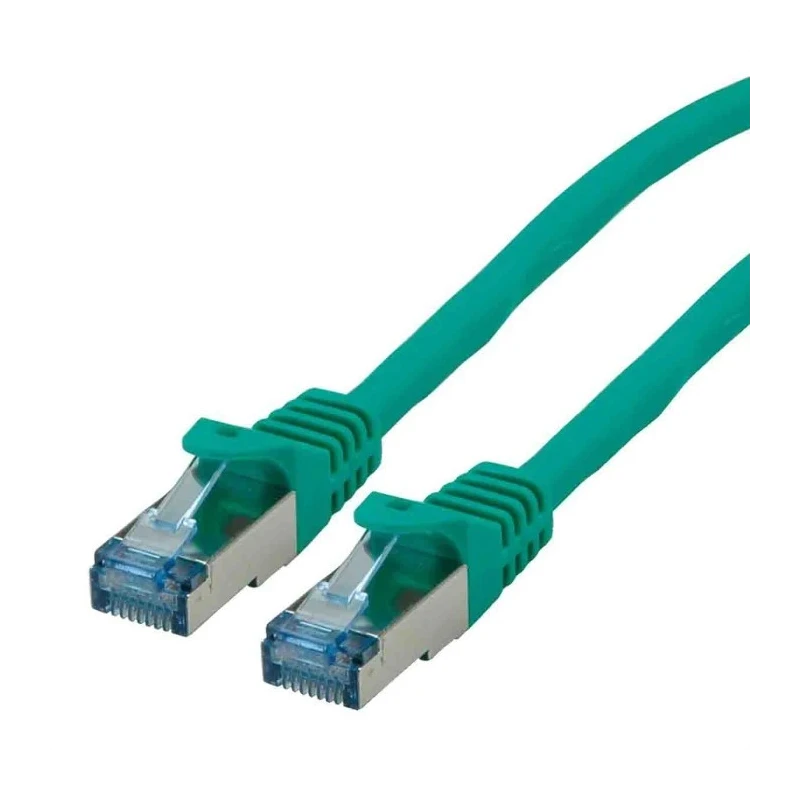 Roline Cat6a Ethernet Cable 8 Core, Green, 1 m, Shielded Screened, Low Smoke Zero Halogen Cat6a