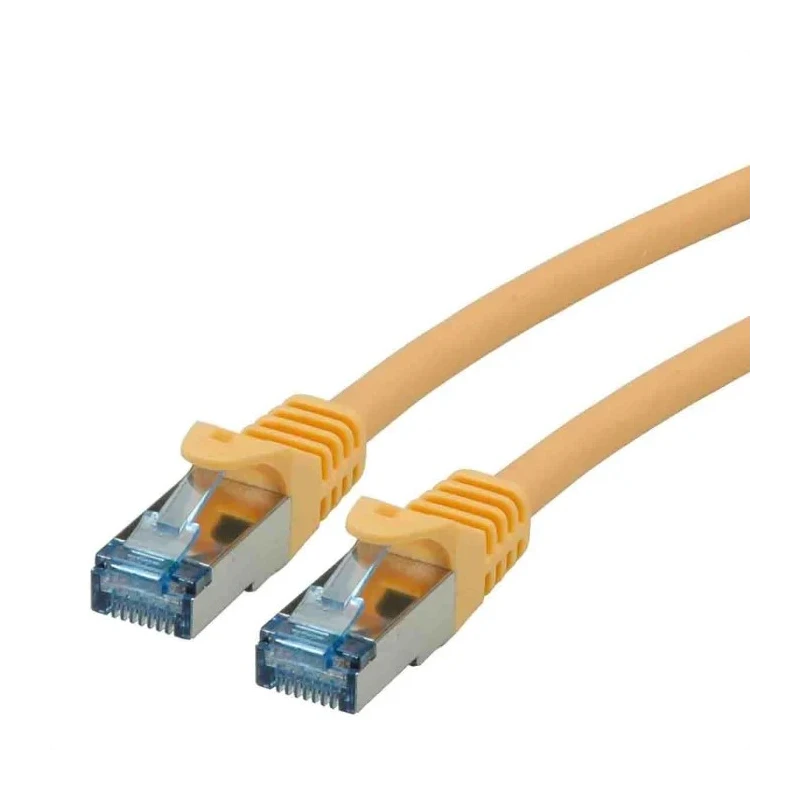 Roline Cat6a Shielded Screened Ethernet Cable 8 Core Yellow 2 m Low Smoke Zero Halogen Cat6a