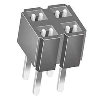 Samtec CES Series Straight Through Hole 4-Contact 2 Row 2.54 mm Pitch Board-to-Board PCB Socket CES-102-01-T-D
