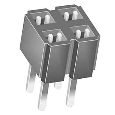 Samtec CES Series Straight Through Hole 4-Contact 2 Row 2.54 mm Pitch Board-to-Board PCB Socket CES-102-01-T-D