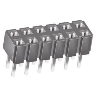 Samtec CES Series Straight Through Hole PCB Socket 12-Contact 2 Row 2.54 mm Pitch Solder CES-106-01-T-D
