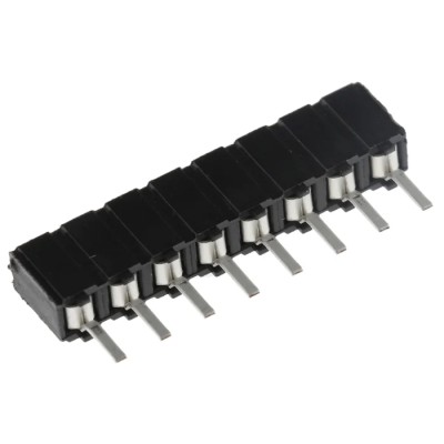 Samtec CES Series Straight Through Hole PCB Socket, 8-Contact, 1 Row, 2.54 mm Pitch, Solder Termination CES-108-01-T-S