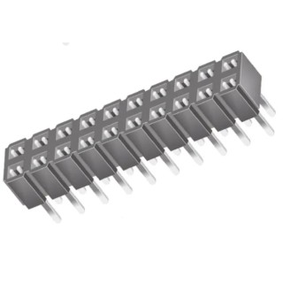 Samtec CES Series 20-Contact 2 Row 2.54 mm Pitch Straight Through Hole PCB Socket CES-110-01-T-D
