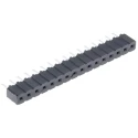 Samtec CES Series 16-Contact 1 Row 2.54 mm Pitch Straight Through Hole PCB Socket CES-116-01-T-S