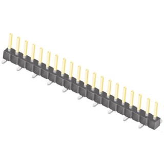 Samtec TSM Series Straight Surface Pin Header 20 Contacts 2.54 mm Pitch 1 Row Unshrouded TSM-120-02-L-SV