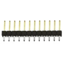Samtec TSW Series Straight Through Hole Pin Header 12 Contacts 2.54 mm Pitch 1 Row Unshrouded TSW-112-07-L-S