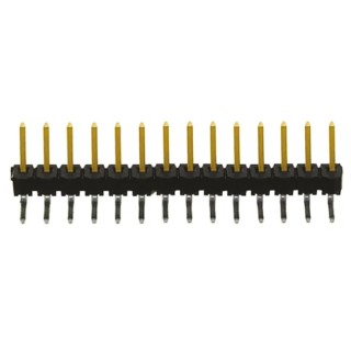 Samtec Right Angle Through Hole Pin Header 14 Contacts 2.54 mm Pitch 1 Row Unshrouded TSW-114-08-L-S-RA
