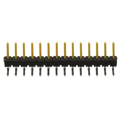 Samtec Right Angle Through Hole Pin Header 14 Contacts 2.54 mm Pitch 1 Row Unshrouded TSW-114-08-L-S-RA