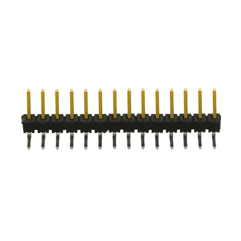 Samtec Right Angle Through Hole Pin Header 14 Contacts 2.54 mm Pitch 1 Row Unshrouded TSW-114-08-L-S-RA