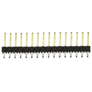 Samtec TSW Series Straight Through Hole Pin Header, 16 Contacts, 2.54 mm Pitch, 1 Row, Unshrouded TSW-116-14-L-S