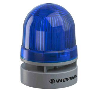 Werma EvoSIGNAL Mini Series Blue Beacon-Sounder Combination 12V DC 95 dB IP66 Polycarbonate Housing 460.510.74