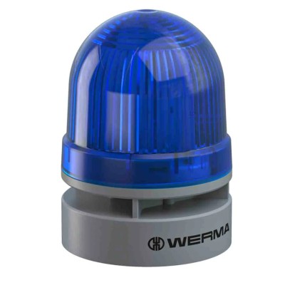 Werma EvoSIGNAL Mini Series Blue Beacon-Sounder Combination 12V DC 95 dB IP66 Polycarbonate Housing 460.510.74