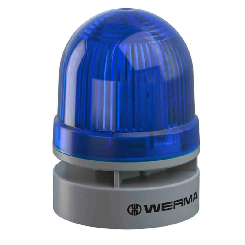 Werma EvoSIGNAL Mini Series Blue Beacon-Sounder Combination 12V DC 95 dB IP66 Polycarbonate Housing 460.510.74