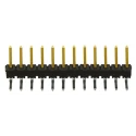 Samtec TSW Series Right Angle Through Hole Pin Header, 12 Contacts, 2.54 mm Pitch, 1 Row, Unshrouded TSW-112-08-L-S-RA