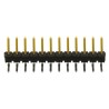 Samtec TSW Series Right Angle Through Hole Pin Header, 12 Contacts, 2.54 mm Pitch, 1 Row, Unshrouded TSW-112-08-L-S-RA