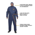 Kimberly Clark Blue Disposable Overall, Medium 104 to 112 cm Chest Size, 1.76 m Length, KleenGuard® A50 Series 96880