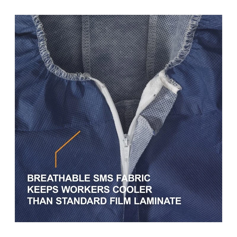 Kimberly Clark Blue Disposable Overall, Medium 104 to 112 cm Chest Size, 1.76 m Length, KleenGuard® A50 Series 96880