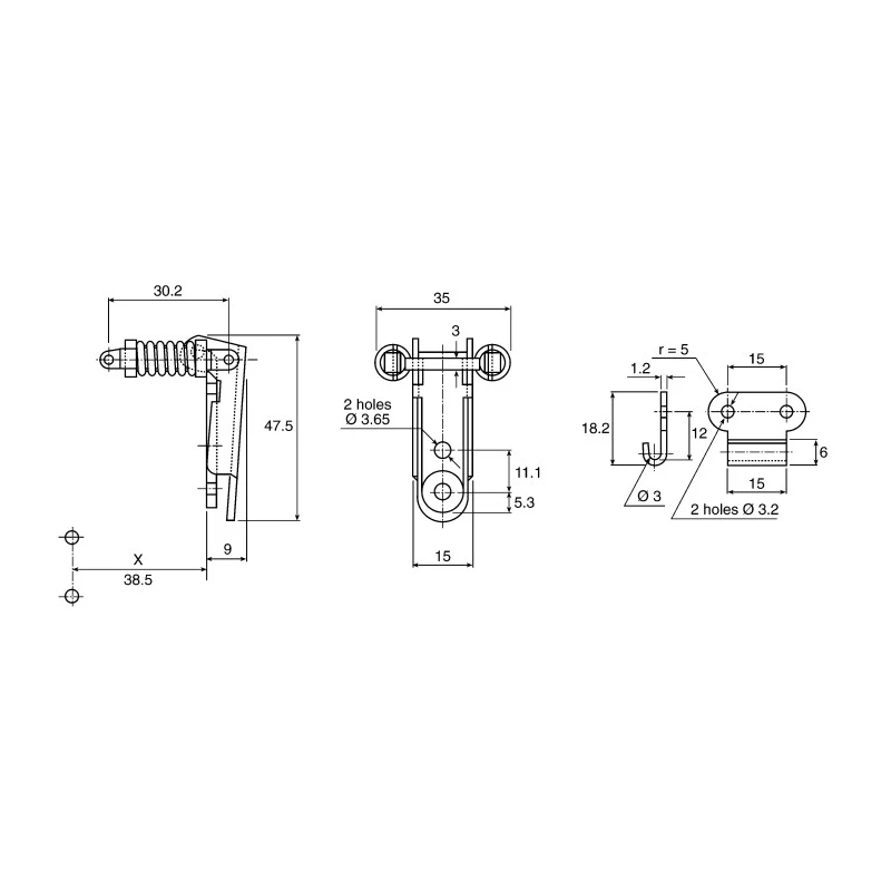 Savigny Stainless Steel Lockable Spring Loaded Toggle Latch 48mm x 35mm x 9mm 40015 IB