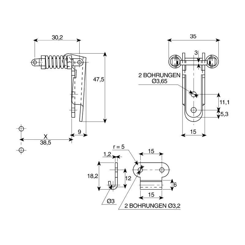Savigny Stainless Steel Lockable Spring Loaded Toggle Latch 48mm x 35mm x 9mm 40015 IB