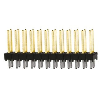 Samtec TSW Series Straight Through Hole Pin Header, 24 Contacts, 2.54 mm Pitch, 2 Row, Unshrouded, 550V TSW-112-14-L-D