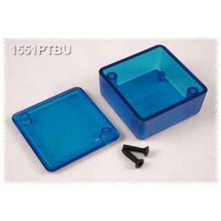 Hammond Flanged 1551 Series Translucent Blue Blue Lid ABS Enclosure IP54 20mm x 40mm x 40mm 1551PTBU