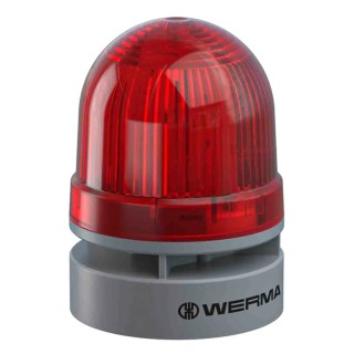 Werma EvoSIGNAL Mini Series Red Beacon-Sounder Combination IP66 24V DC 95dB Multi-tone 460.110.75