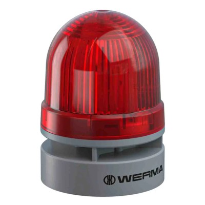 Werma EvoSIGNAL Mini Series Red Beacon-Sounder Combination IP66 24V DC 95dB Multi-tone 460.110.75