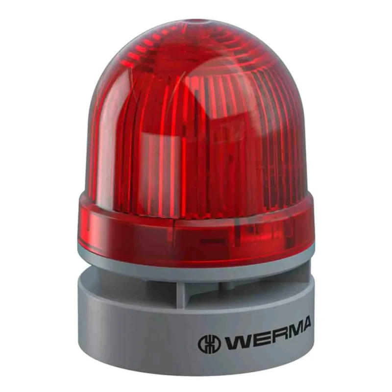 Werma EvoSIGNAL Mini Series Red Beacon-Sounder Combination IP66 24V DC 95dB Multi-tone 460.110.75