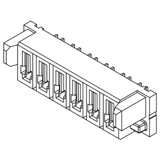 Samtec MPS Series Straight Through Hole PCB Socket 8-Contact 1 Row 5 mm Pitch Solder MPS-08-7.70-01-L-V